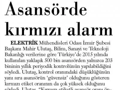 ASANSÖRDE KIRMIZI ALARM (EVRENSEL)