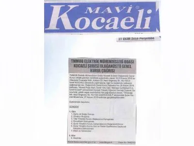 MAVİ KOCAELİ: EMO KOCAELİ ŞUBESİ OLAĞANÜSTÜ GENEL KURUL ÇAĞRISI (KOCAELİ)