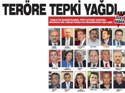 TERÖRE TEPKİ YAĞDI (ANTALYA SON HABER - 11.10.2016)