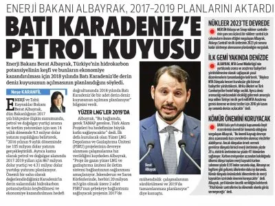 BATI KARADENİZ’E PETROL KUYUSU (HÜRRİYET)