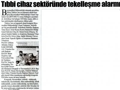 TIBBİ CİHAZ SEKTÖRÜNDE TEKELLEŞME ALARMI (İLKSES)