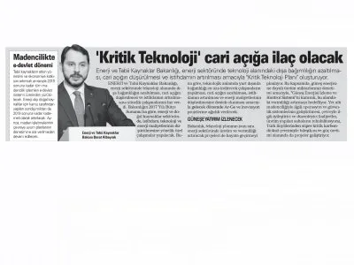 `KRİTİK TEKNOLOJİ` CARİ AÇIĞA İLAÇ OLACAK (AKŞAM)