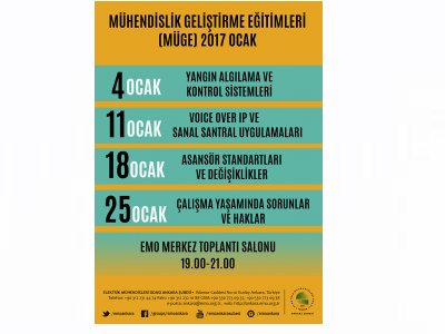 MÜHENDİSLİK GELİŞTİRME EĞİTİMLERİ (MÜGE) 2017 OCAK  DÖNEMİ BAŞLIYOR