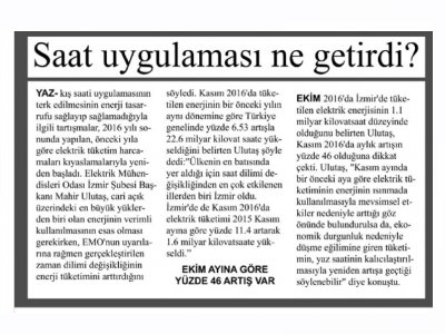 SAAT UYGULAMASI NE GETİRDİ (TORBALI EGE)