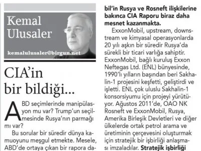 CIA’İN BİR BİLDİĞİ... (BİRGÜN)