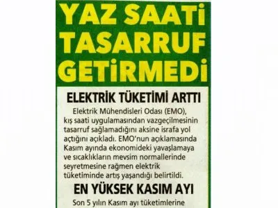YAZ SAATİ TASARRUF GETİRMEDİ (POSTA)