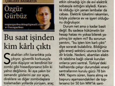 BU SAAT İŞİNDEN KİM KâRLI ÇIKTI (ÖZGÜR GÜRBÜZ- BİRGÜN)