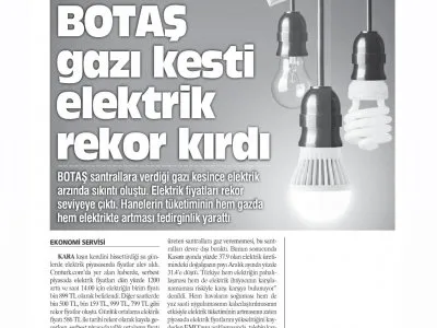 BOTAŞ GAZI KESTİ ELEKTRİK REKOR KIRDI (AYDINLIK)
