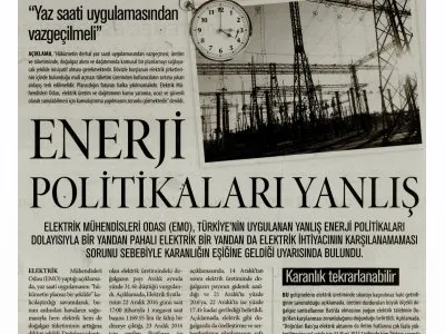 ENERJİ POLİTİKALARI YANLIŞ (YENİ ASYA)