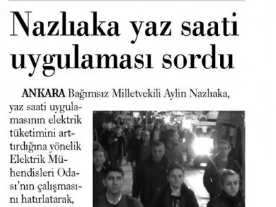 NAZLIAKA YAZ SAATİ UYGULAMASI SORDU (GÜNLÜK EVRENSEL)