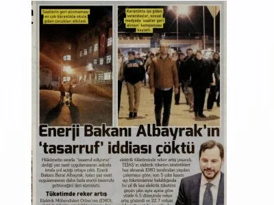 ENERJİ BAKANI ALBAYRAK‘IN TASARRUF İDDİASI ÇÖKTÜ (KORKUSUZ)
