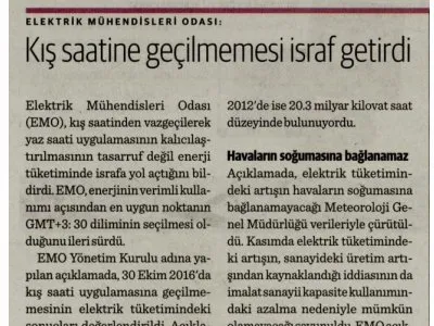 KIŞ SAATİNE GEÇİLMEMESİ İSRAF GETİRDİ (DÜNYA)