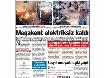 `YAZ SAATİNE GEÇİŞ ELEKTRİK ÜRETİMİNİ VURDU` (SÖZCÜ)