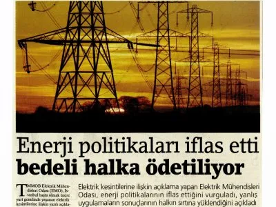 ENERJİ POLİTİKALAN İFLAS ETTİ BEDELİ HALKA ÖDETİLİYOR (BİRGÜN)