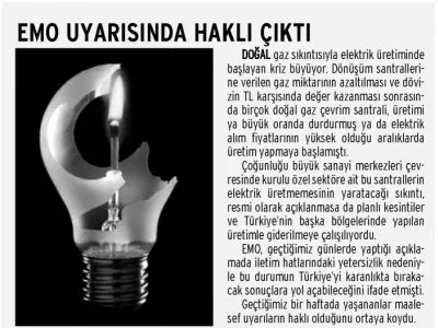 EMO UYARISINDA HAKLI ÇIKTI (GÜNLÜK EVRENSEL)