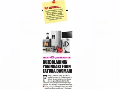 BUZDOLABININ YANINDAKİ FIRINLAR FATURA DÜŞMANI (TÜRKİYE)