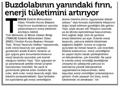 BUZDOLABININ YANINDAKİ FIRIN, ENERJİ TÜKETİMİNİ ARTIRIYOR (YENİ HABER KONYA)
