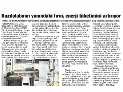 BUZDOLABININ YANINDAKİ FIRIN ENERJİ TÜKETİMİNİ ARTTIRIYOR (TİCARİ HAYAT)