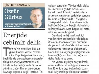 ENERJİDE CEBİMİZ DELİK (BİRGÜN)