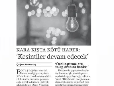 KARA KIŞTA KÖTÜ HABER: `KESİNTİLER DEVAM EDECEK` (BİRGÜN)