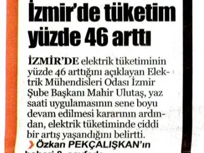 İZMİR`DE TÜKETİM YÜZDE 46 ARTTI (İLKSES)