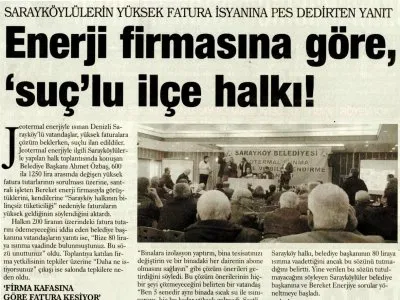 YÜKSEK FATURALARIN SUÇU VATANDAŞA ATILDI (GÜNLÜK EVRENSEL)