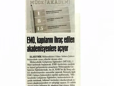 EMO, KAPILANIN İHRAÇ EDİLEN AKADEMİSYENLERE AÇIYOR (EVRENSEL, 28.02.2017)