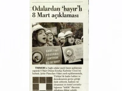 ODALARDAN HAYIRLI 8 MART AÇIKLAMASI (EVRENSEL, 08.03.2017)
