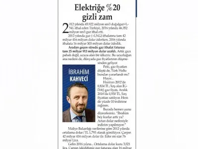 ELEKTRİĞE % 20 GİZLİ ZAM (İBRAHİM KAHVECİ- KARAR)