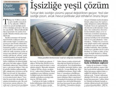 İŞSİZLİĞE YEŞİL ÇÖZÜM (BİRGÜN)