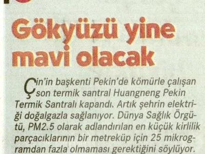 GÖKYÜZÜ YİNE MAVİ OLACAK (CUMHURİYET)