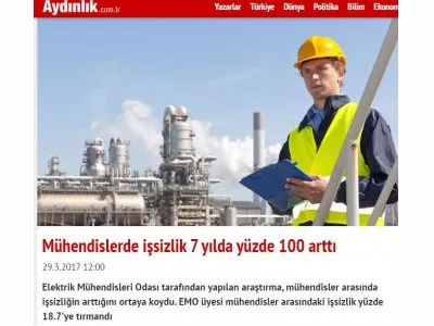 MÜHENDİSLERDE İŞSİZLİK 7 YILDA YÜZDE 100 ARTTI (AYDİNLİK.COM.TR)
