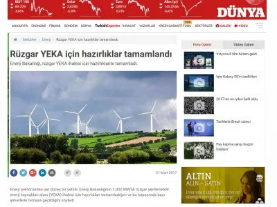 RÜZGAR YEKA İÇİN HAZIRLIKLAR TAMAMLANDI (DUNYA.COM)
