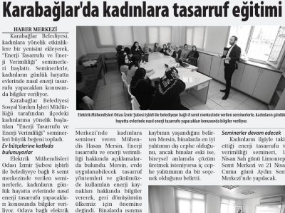 KARABAĞLAR`DA KADINLARA TASARRUF EĞİTİMİ (TİCARET)