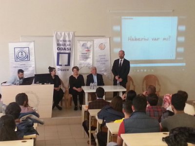 TMMOBDAN DÜZCE ÜNİVERSİTESİ ÖĞRENCİLERİNE TANITIM ETKİNLİĞİ GERÇEKLEŞTİRİLDİ.