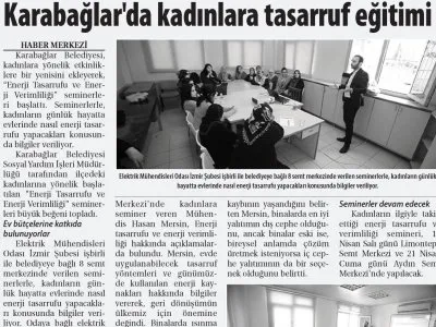 KARABAĞLAR`DA KADINLARA TASARRUF EĞİTİMİ (TİCARET)