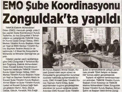 HALKIN SESİ: EMO ŞUBE KOORDİNASYONU ZONGULDAK`TA YAPILDI.