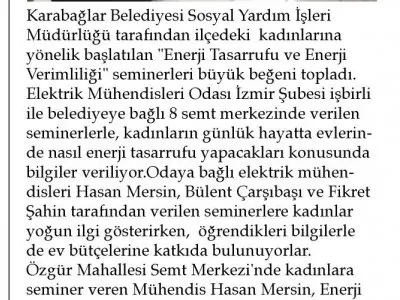 KARABAĞLAR`DA KADINLARA TASARRUF EĞİTİMİ VERİLDİ (ALİAĞA EKSPRES)