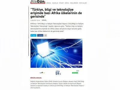 `TÜRKİYE, BİLGİ VE TEKNOLOJİYE ERİŞİMDE BAZI AFRİKA ÜLKELERİNİN DE GERİSİNDE` (BİRGUN.NET)