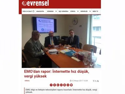 EMO`DAN RAPOR: İNTERNETTE HIZ DÜŞÜK, VERGİ YÜKSEK (EVRENSEL.NET)