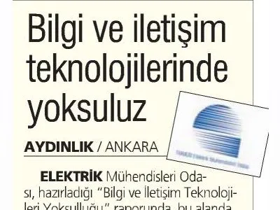 BİLGİ VE İLETİŞİM TEKNOLOJİLERİNDE YOKSULUZ  (AYDINLIK)