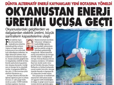 OKYANUSTAN ENERJİ ÜRETİMİ UÇUŞA GEÇTİ (SÖZCÜ)