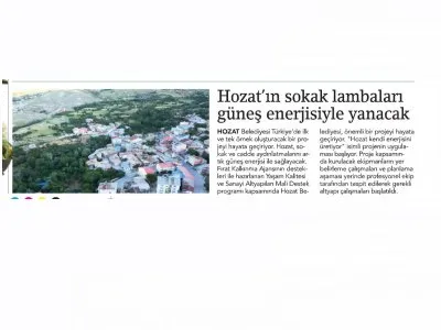 HOZAT`IN SOKAK LAMBALARI GÜNEŞ ENERJİSİYLE YANACAK (BİRGÜN)