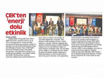 ÇEK`TEN `ENERJİ` DOLU ETKİNLİK (BURSA KENT)