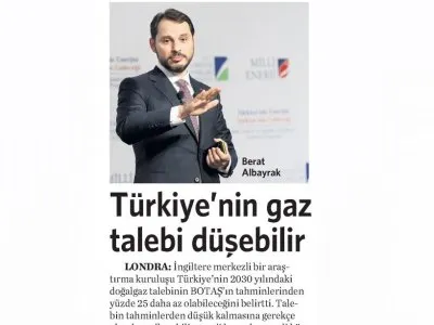 TÜRKİYE`NİN GAZ TALEBİ DÜŞEBİLİR (VATAN)