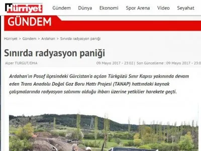 SINIRDA RADYASYON PANİĞİ (HÜRRİYET)