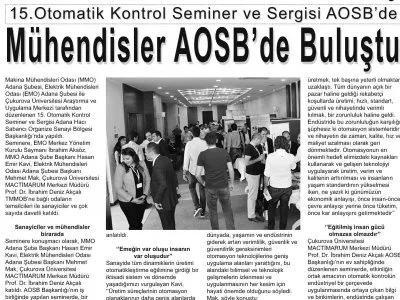 MÜHENDİSLER AOSB`DE BULUŞTU (MEDYA YENİGÜN)