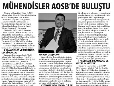 MÜHENDİSLER AOSB`DE BULUŞTU (MERSİN İMECE)