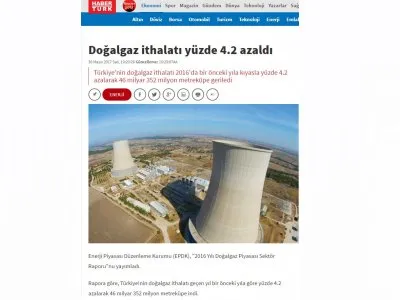 DOĞALGAZ İTHALATI YÜZDE 4.2 AZALDI (HABERTÜRK)