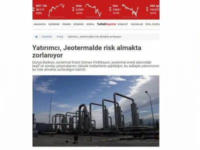 YATIRIMCI, JEOTERMALDE RİSK ALMAKTA ZORLANIYOR (DÜNYA)